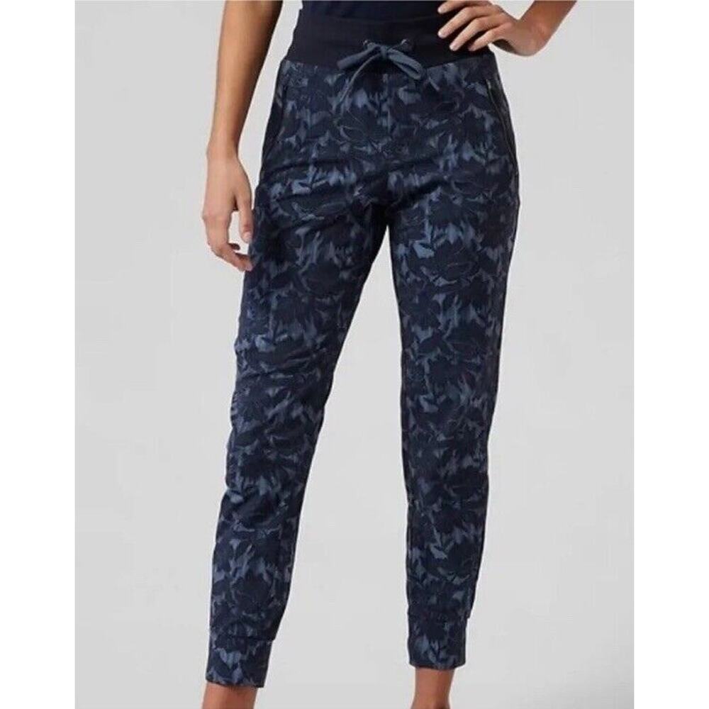Athleta Navy and Dark Blue Camouflage Joggers